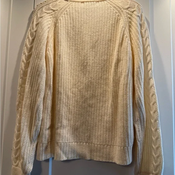 J. Crew Cream Cable Knit Sweater NWT XXL - Picture 4 of 4